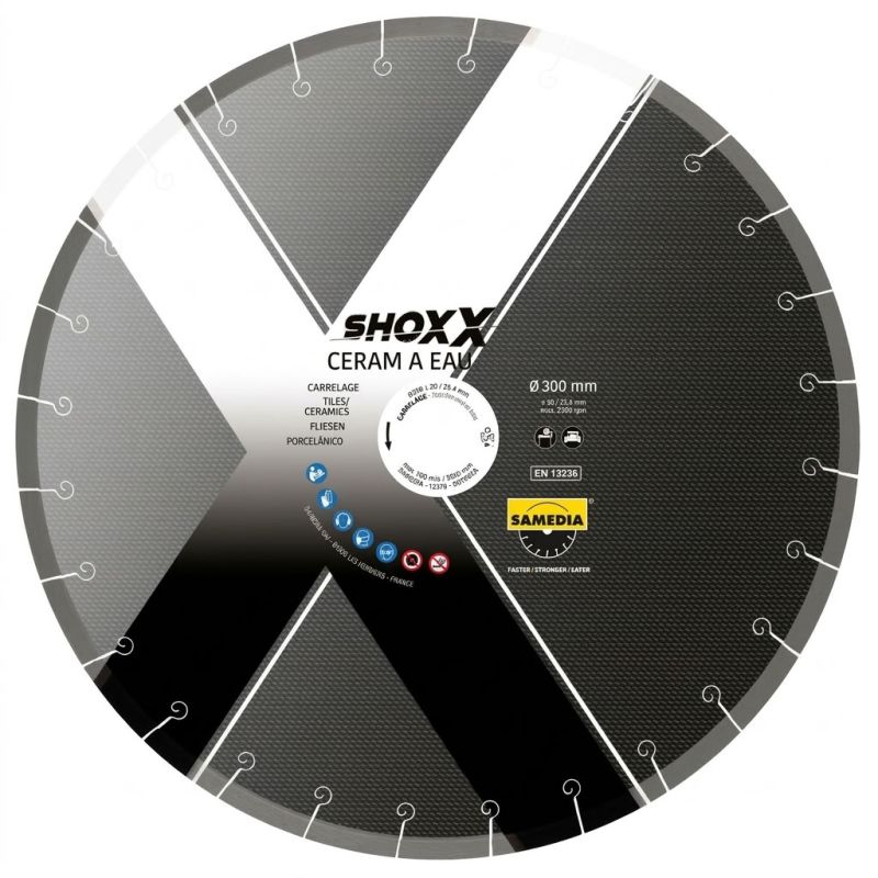 Disque diamant - Shoxx Ceram à eau - 300mm