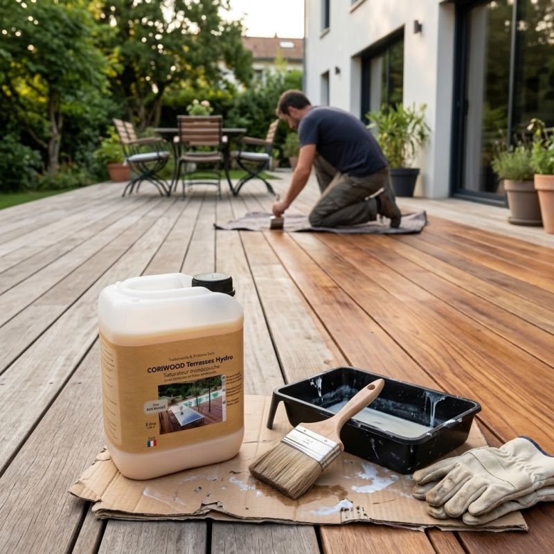 Saturateur monocouche pour terrasse bois Hydro - Teinté