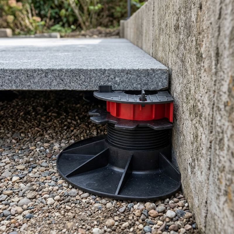 Demi plot terrasse dalle 55-370 mm - Réglable par le dessus - Solidor