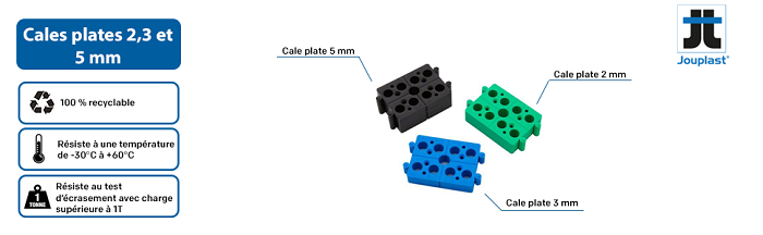 Seau de 3 x 100 cales plates universelles sécables en 4