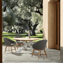 Table, chaise et banc de jardin